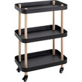 Eleganza pratica tavoli con rotelle in legno nero
