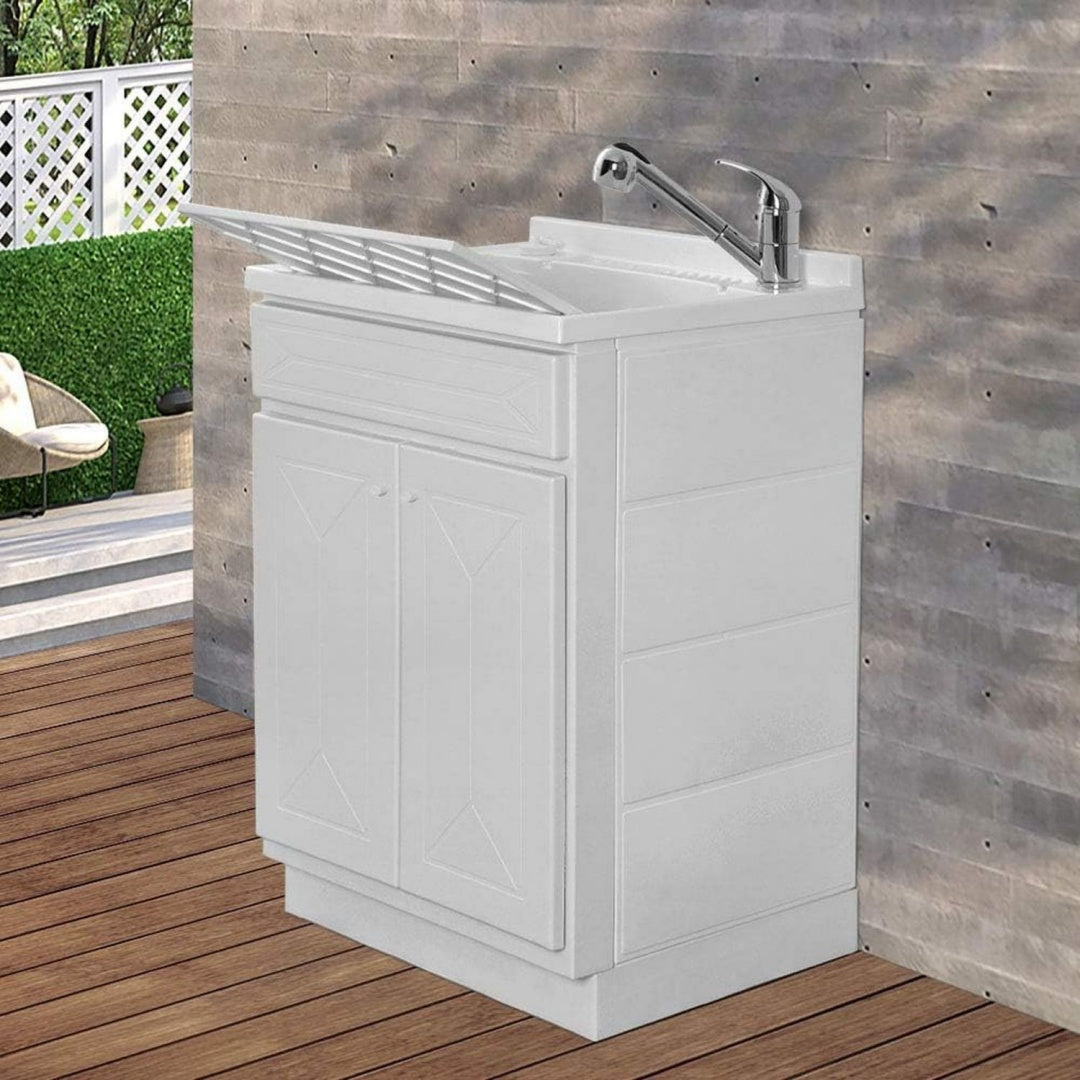 Stile raffinato mobiletti con lavabo da esterno bianco