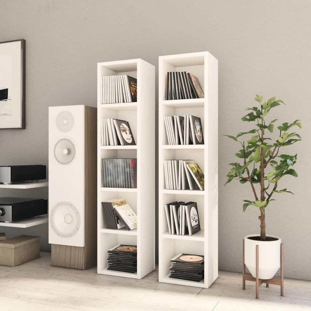 Finitura armoniosa porta cd e dvd modulari in legno bianco