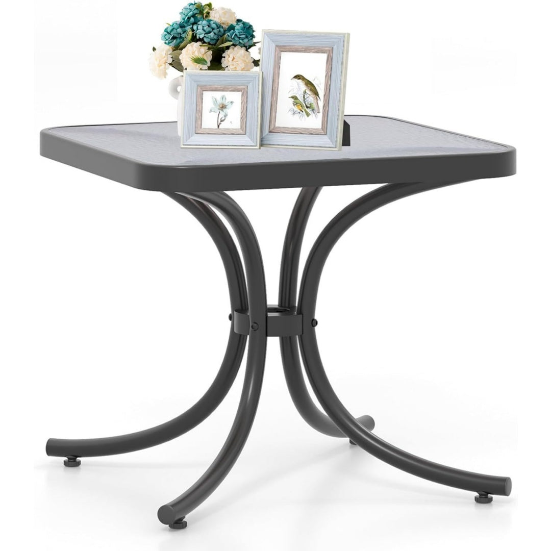 Design versatile tavolini da appoggio in vetro impermeabile rosso