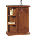 Soluzione funzionale mobiletti in legno rosso