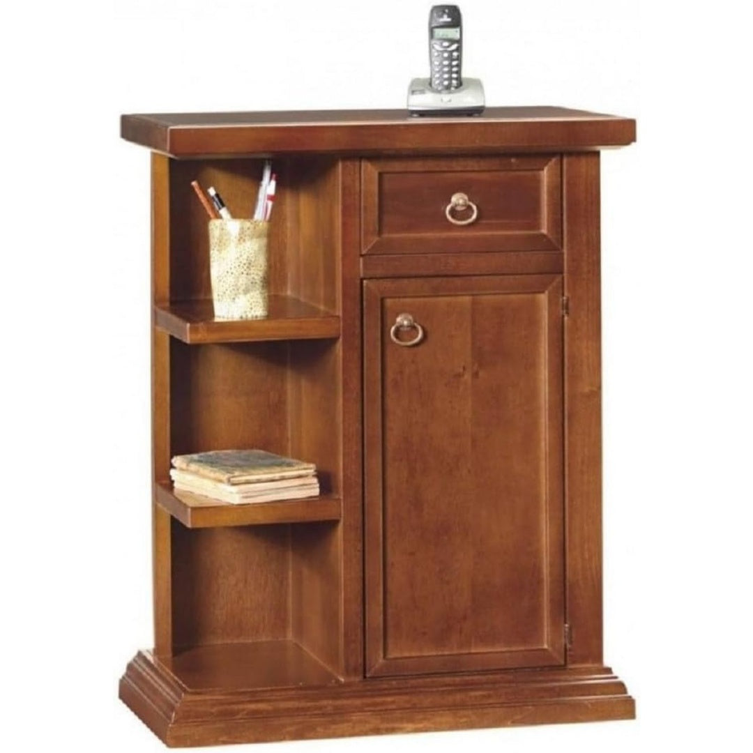 Soluzione funzionale mobiletti in legno rosso
