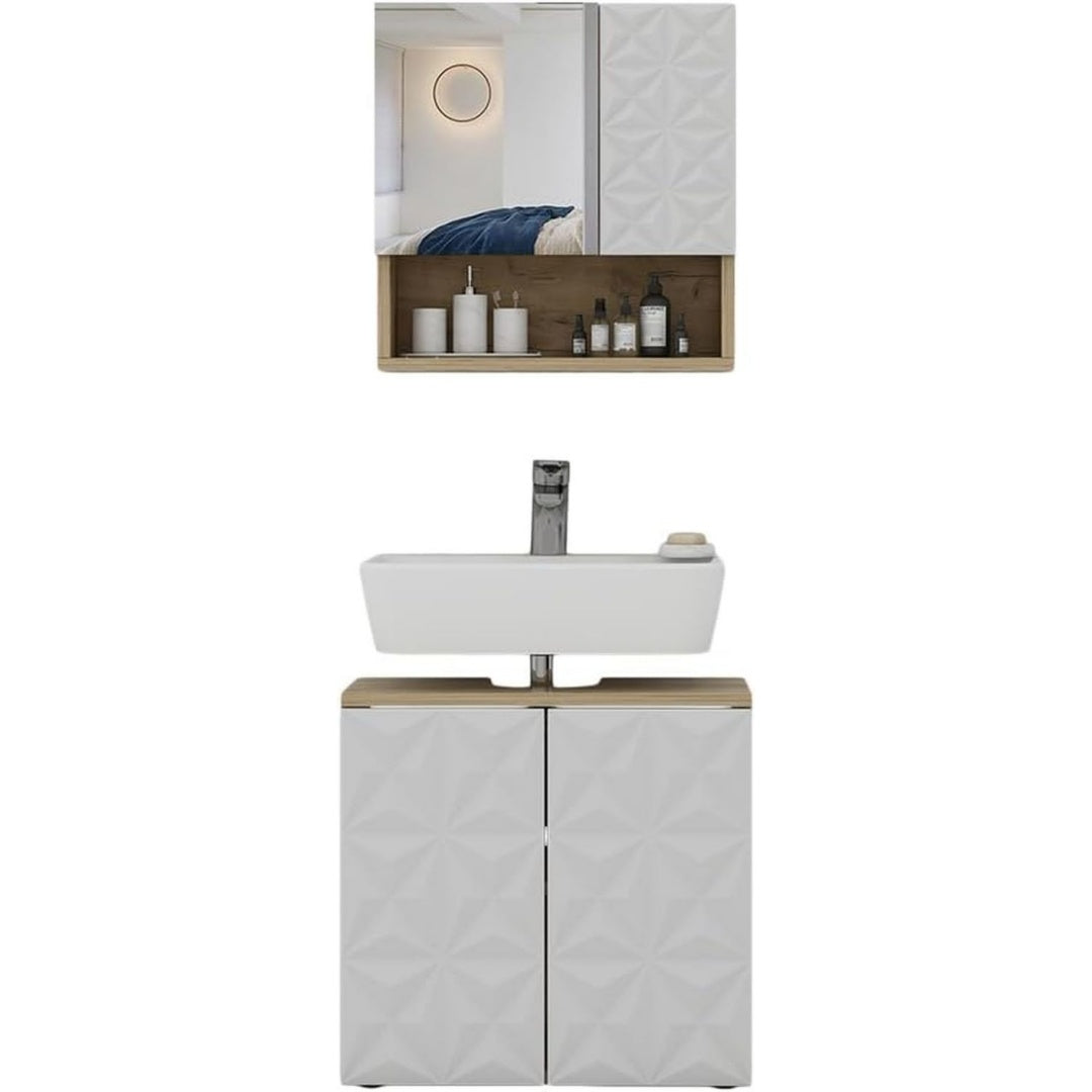 Stile raffinato set arredo bagno bianco