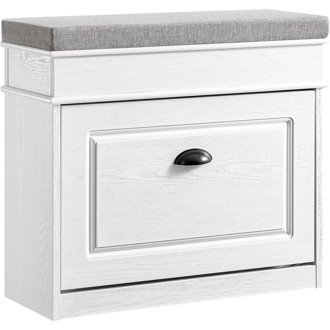 Linea essenziale scarpiere in legno salvaspazio bianco